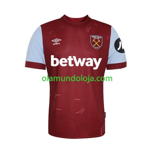 Camisola West Ham United Homem Equipamento Primeiro 2023-2024 Manga Curta
